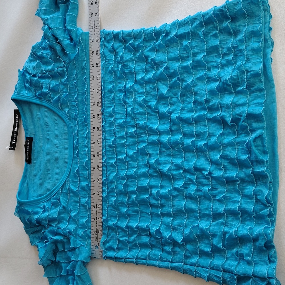 Travel Elements Ruffled Top Size M Bandage Ruffles 3/4 Sleeves Vacation Resort - Picture 6 of 11